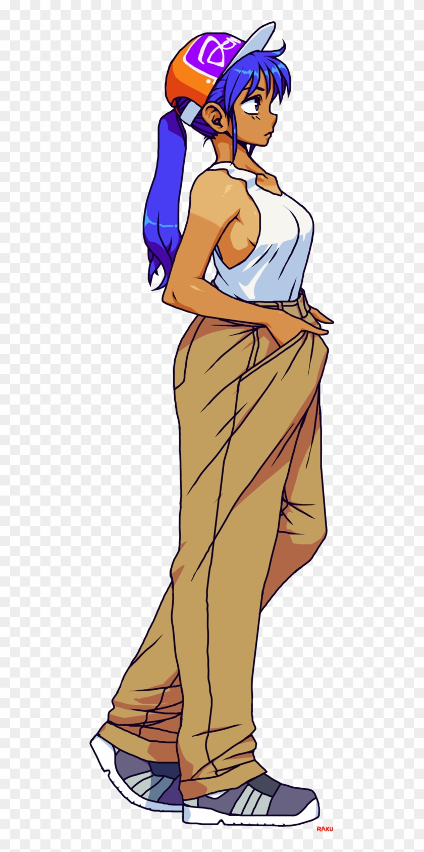 Baggy Pants By Rakugaki - Anime Girl With Baggy Pants - Free Transparent  PNG Clipart Images Download