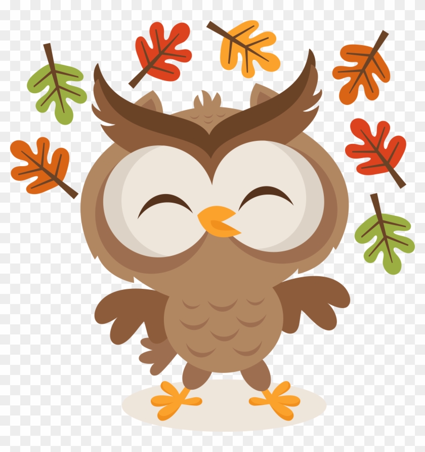 Download Mkc Owlplayinginleaves Svg Owl Fall Clip Art Free Transparent Png Clipart Images Download
