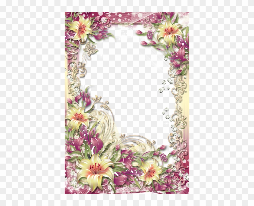 Floral Clipart Frame - Flower Border Frames Png #352225