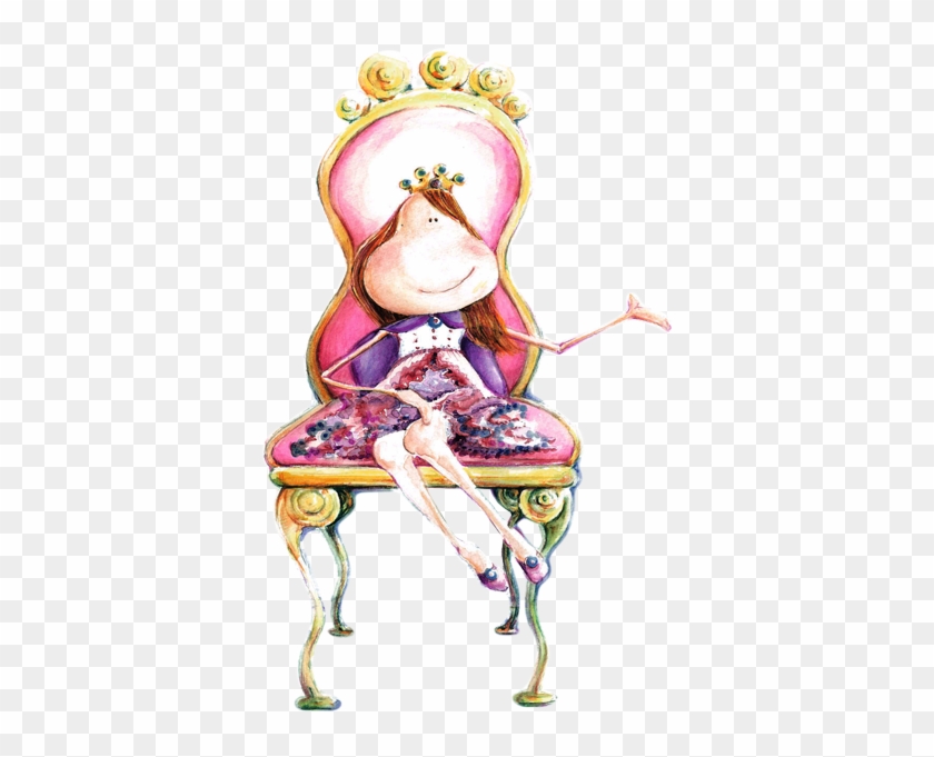 Cartoon Princess On Throne Sticker - Wallpaper #353008