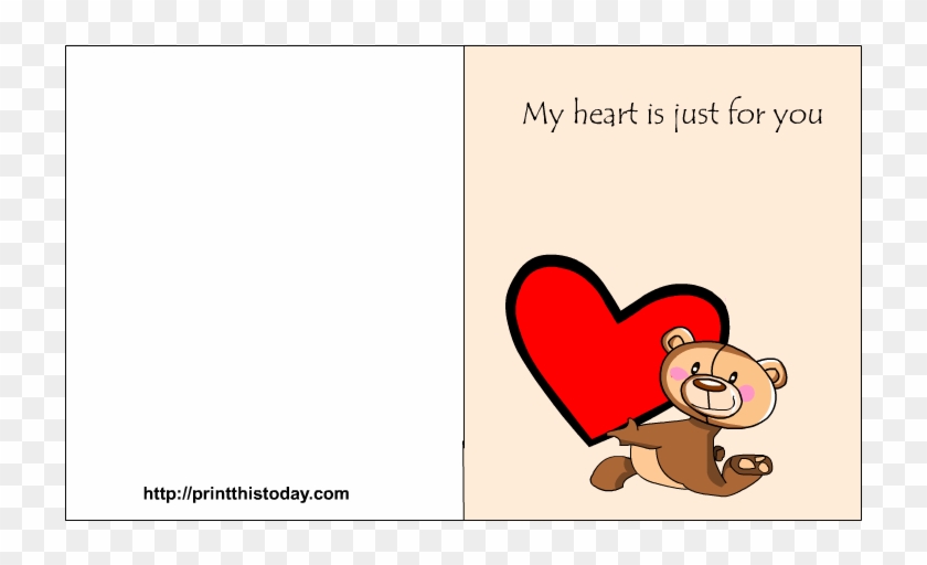 Free Printable Love Card With Teddy Bear And Heart - Just For You Love ...
