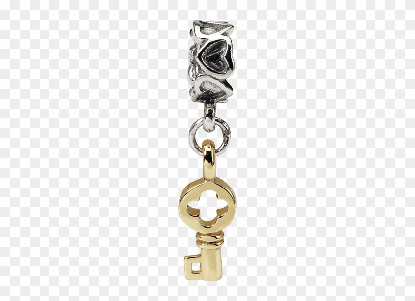 Sterling Silver & 14k Reflections Key Dangle Bead - Sterling Silver & 14k Reflections Key Dangle Bead #357926