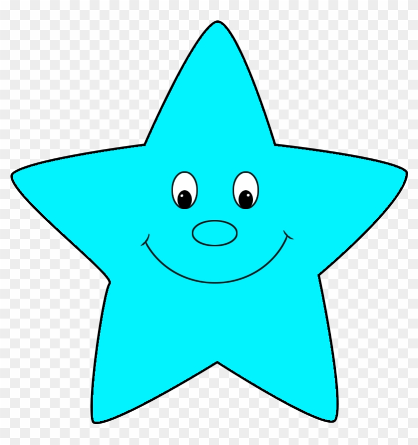 Light Blue Star Cartoon Style - Light Blue Star Cartoon Style #359371