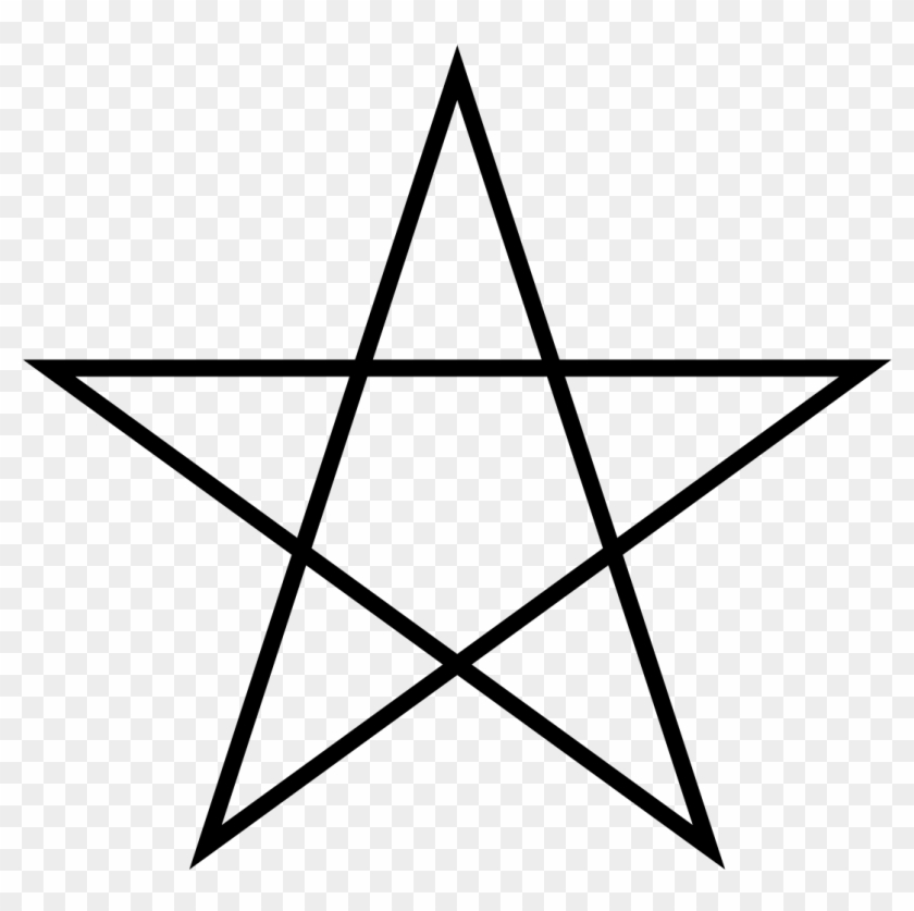 Five Pointed Star Lined - Many Triangles In A Star #360232