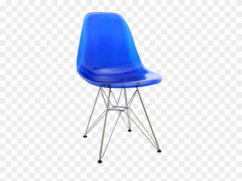 Cadeira Eames Acrílico Azul Base Metal - Cadeira Eiffel Azul Transparente #361760