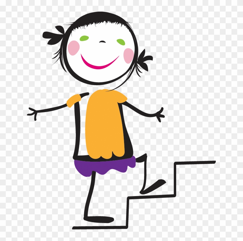woman climbing stairs clipart