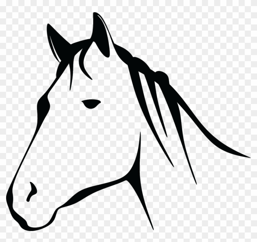 Animal Head - Horse Head Clipart Black And White #366262