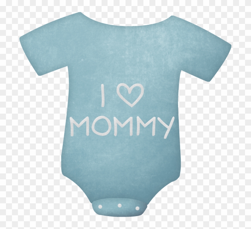 I Love Mommy Onesie - Blue Onesie Clipart #366578