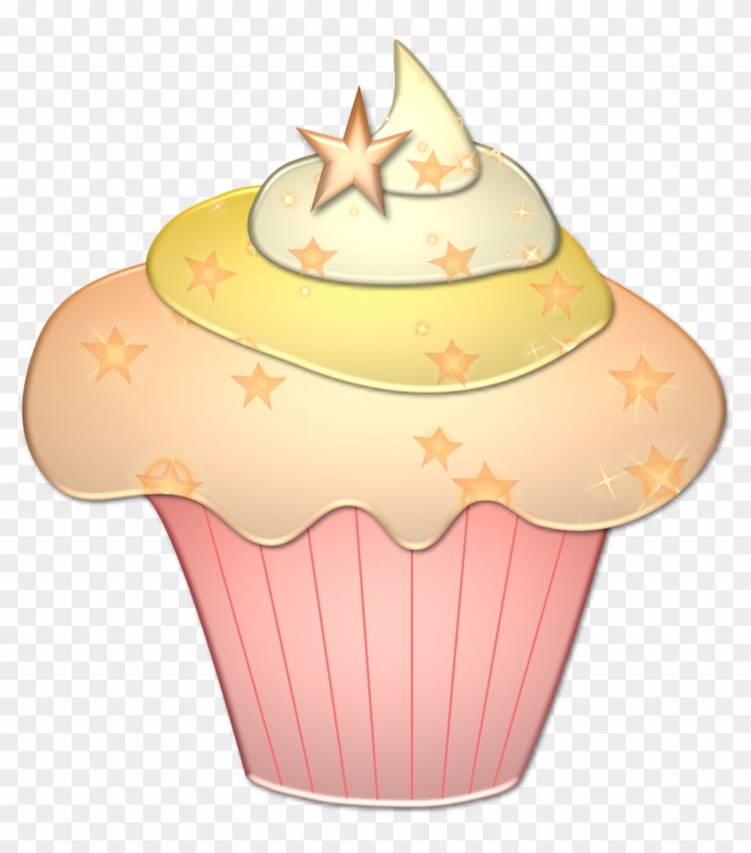 Pink And Gold Cupcake Clipart #367145