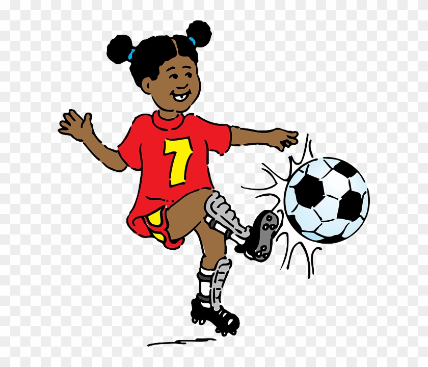 School, Black, Student, Drawing, People, Boy, Plays - Kicking A Ball Clipart #368377