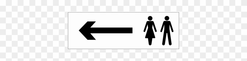 Male And Female Symbol And Arrow Left Washroom Sign - Sign Ladies 100x75 Rigid Plastic #371852