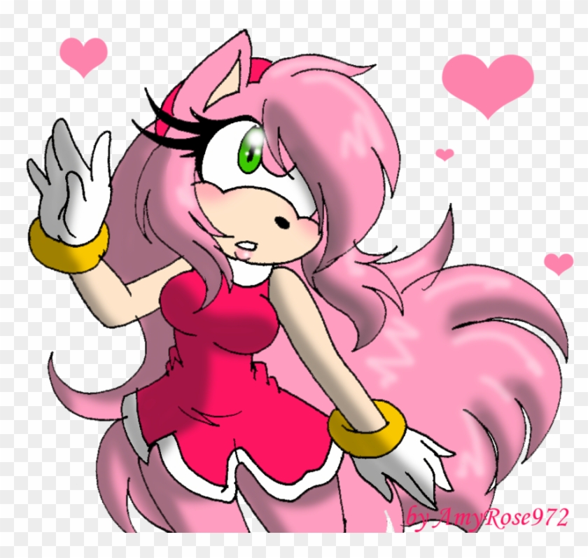 Amy Rose peace sign 9, Sonic the hedgehog, clipart image, png for printer