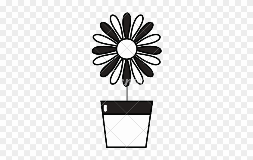 Pin Flower Pot Clip Art Black And White - Icon #376005