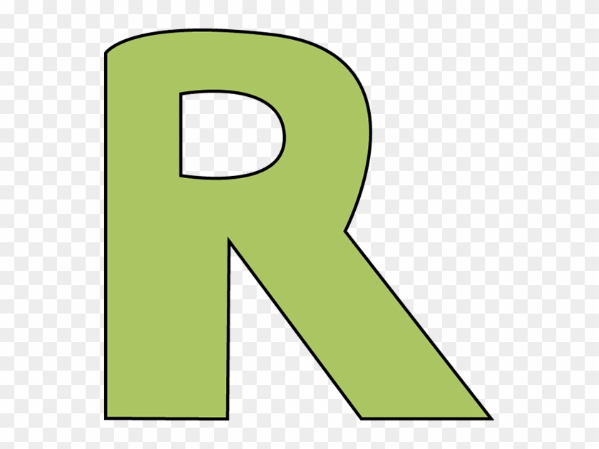 the letter r in green