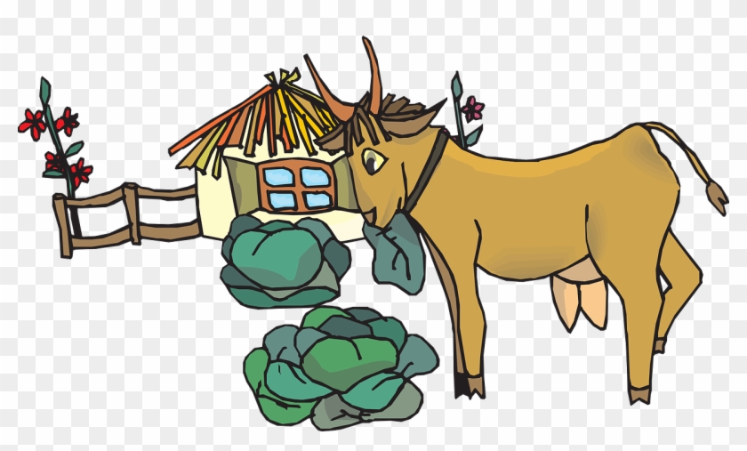 House Green Plants Goat Fence Png Image - Goat In The Garden #376932