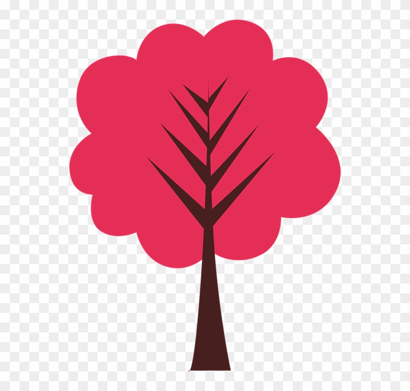 Tree, Branches, Red - Clip Art #383449