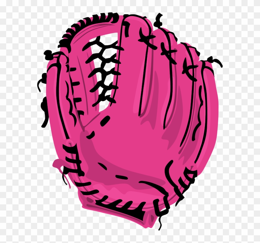 Pink Baseball Clipart - Baseball Glove Shower Curtain #67146