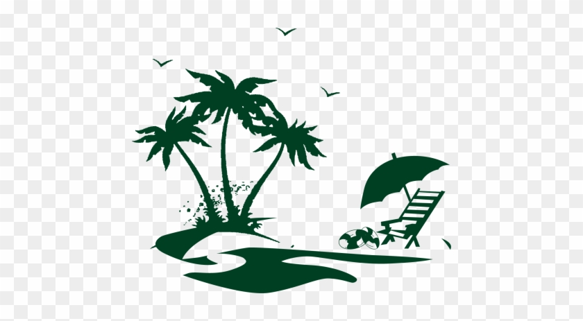 Silhouette Palm Trees With Lounge Chairs On The Beach Kabab Paradise Free Transparent Png Clipart Images Download