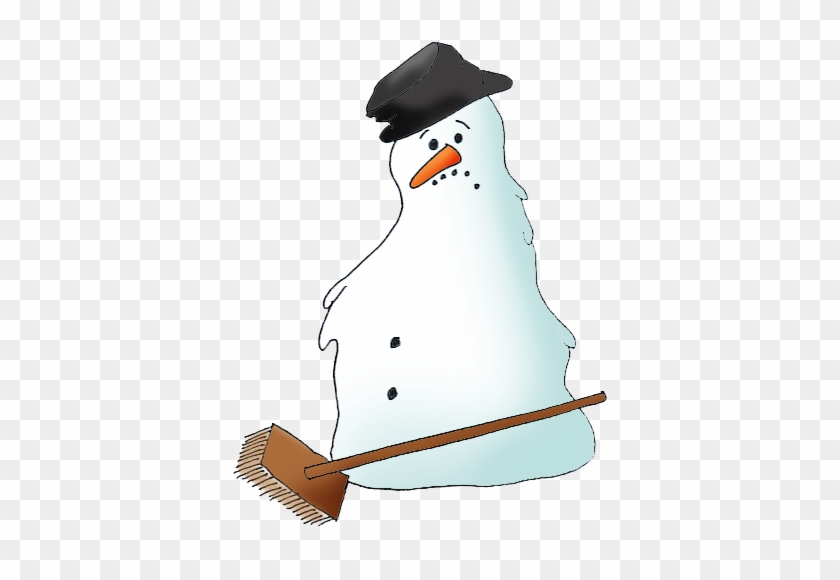 cartoon melting snowman