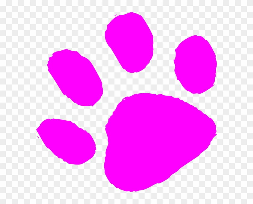 Pink Paw Print 123 Clip Art At Clker - Neon Pink Paw Print #388298