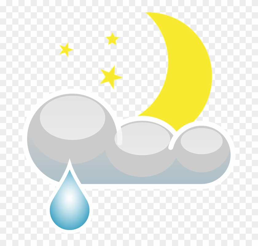 Rain Clipart Moon - Raining At Night Clipart #390354