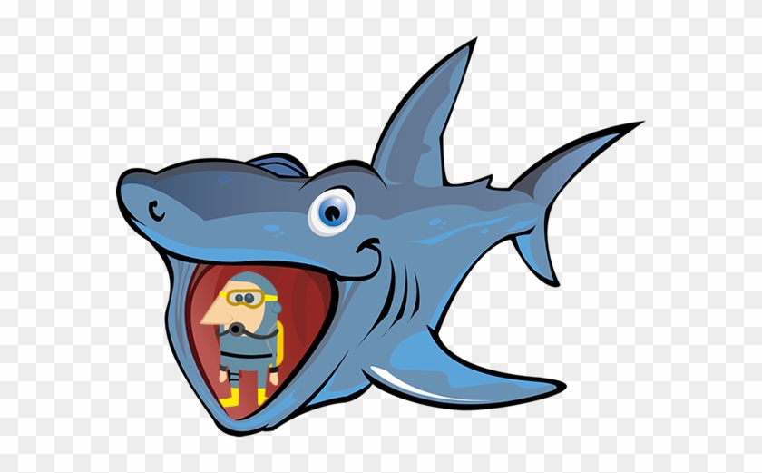 Sharkwithdiver - Cartoon - Free Transparent PNG Clipart Images Download