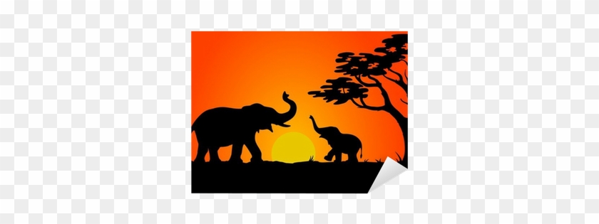 Elephant Family Silhouette Png #391969