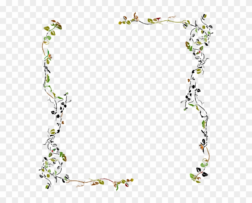 Leaf Frame Png Clipart - Floral Border Clip Art #393496