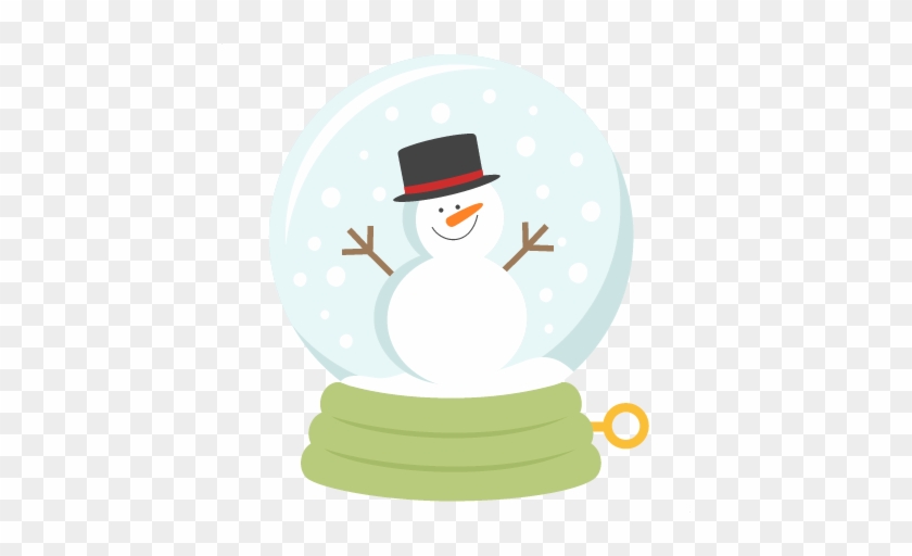 Snowman Snow Globe Svg Scrapbook Title Winter Svg Cut - Snowman Snow Globe Clipart #394943