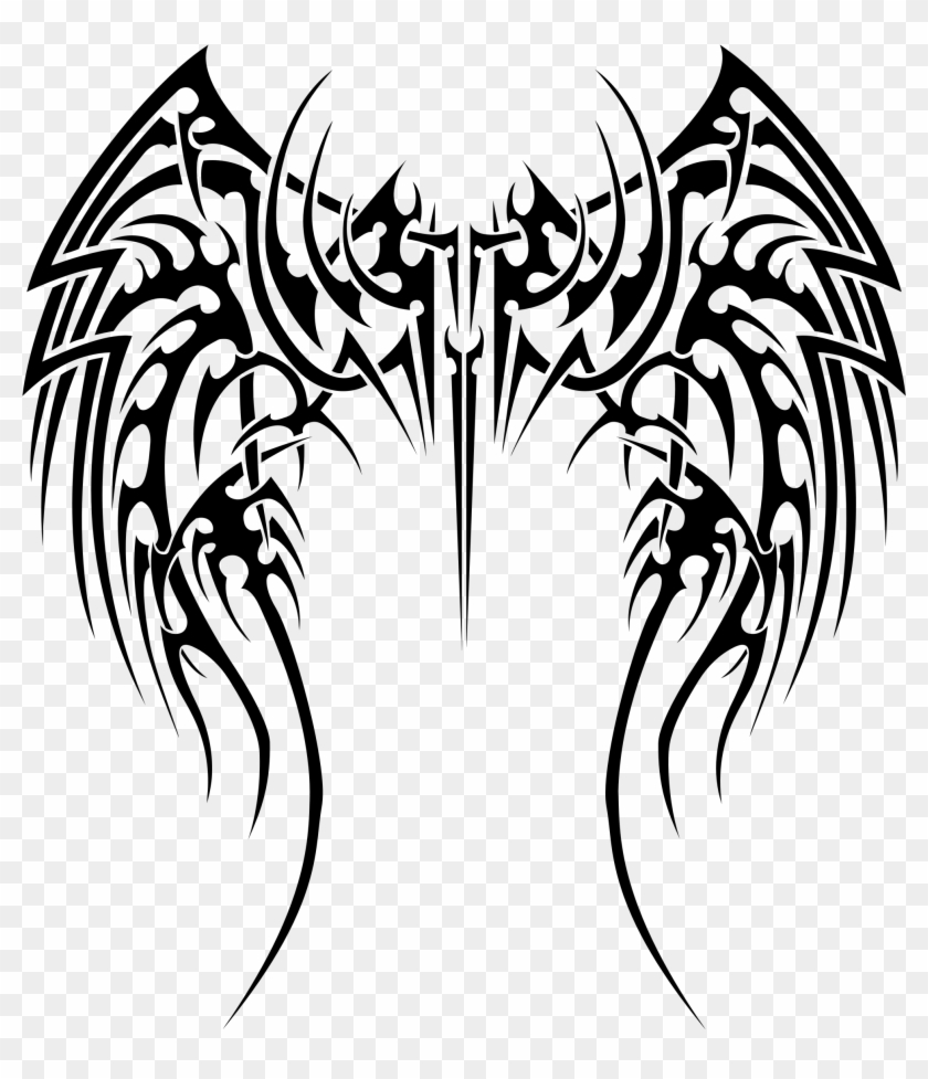 Heart Skull Bat Wings Tattoo Tribal Vector Stock Vector - Illustration of  retro, heart: 140826484