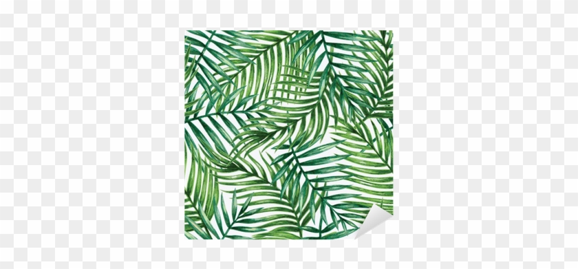 Watercolor Tropical Palm Leaves Seamless Pattern - Palm Leaves Pattern Free #397124