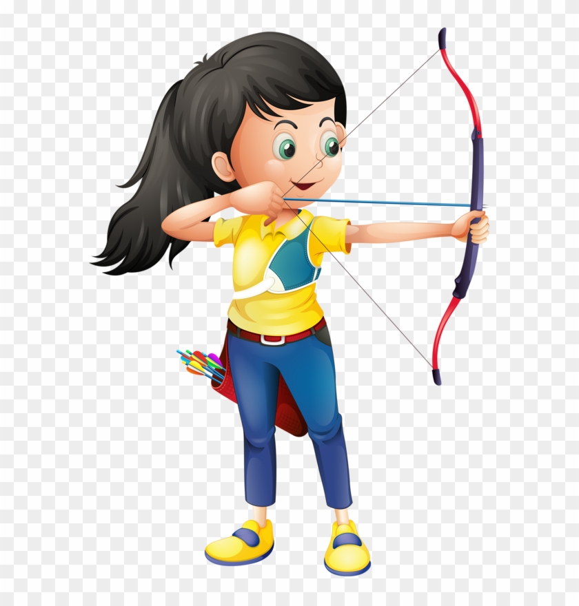 Buy A Young Girl Playing Archery By Interactimages Kids Archery Clipart Free Transparent Png Clipart Images Download
