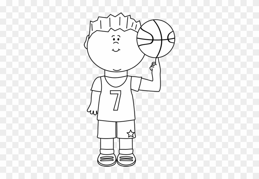 Kid Sports Clip Art Black And White Boy Playing Basketball Clip Art Black And White Free Transparent Png Clipart Images Download