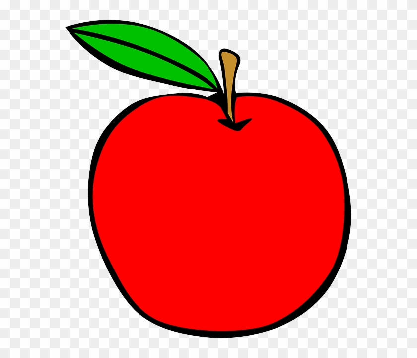 Red, Apple, Food, Fruit, Menu, Apples, Cartoon, Free - Red Apple Clipart #405928
