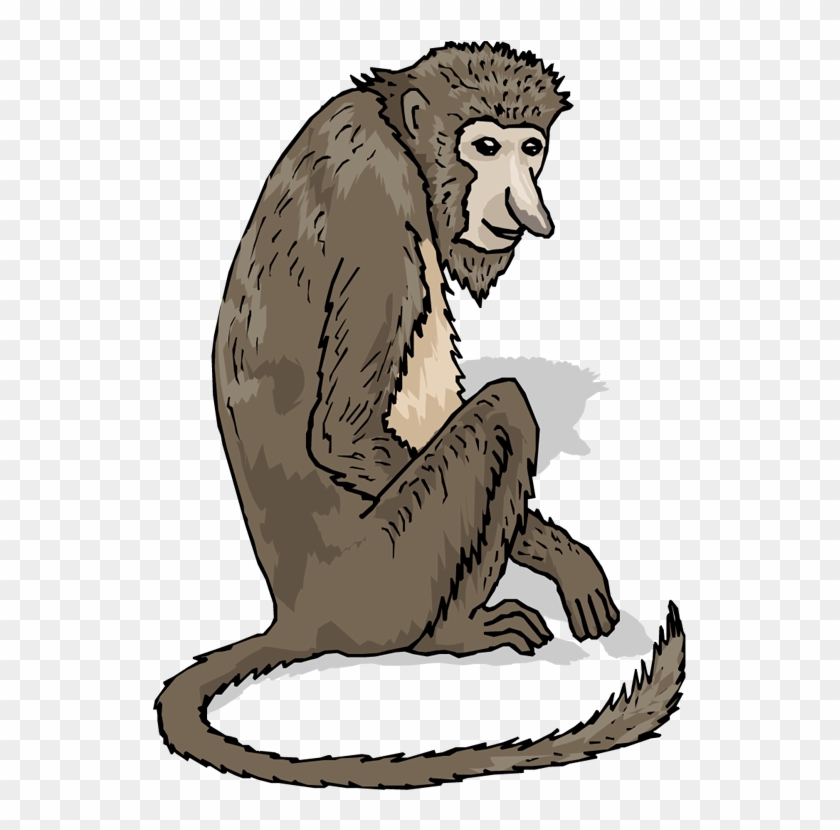 Big Nose Monkey - Clip Art #406286