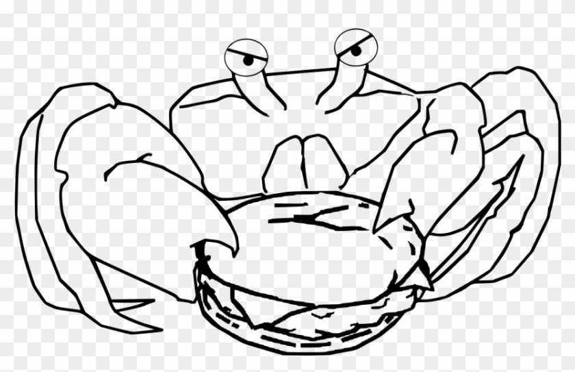 Crab With Burger Clip Art At Clker - Clipart Burger Crab Black And White #406691