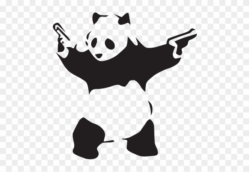 Sticker Jdm Two Guns Panda - Panda With A Gun #411734