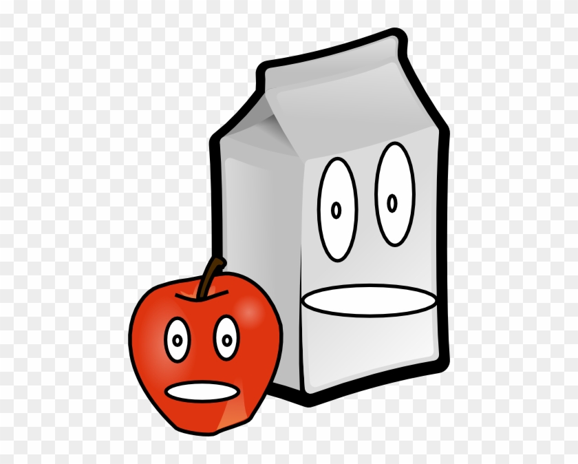 Apple And Milk Clip Art - Milk And Apple Cartoon #416902