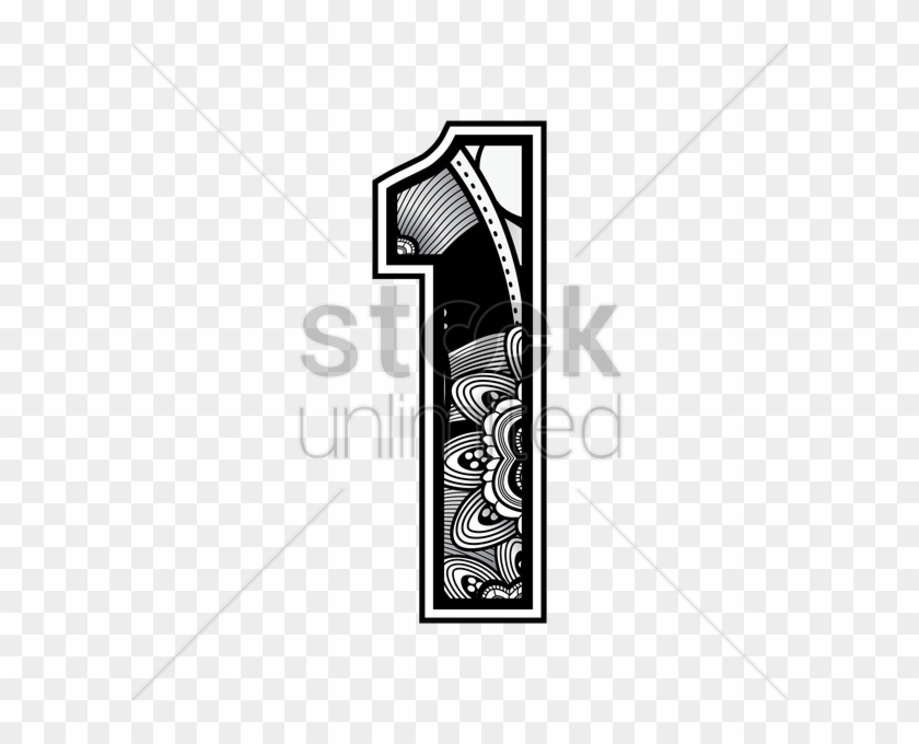 Free Decorative Number 1 Vector Image - Number #420141