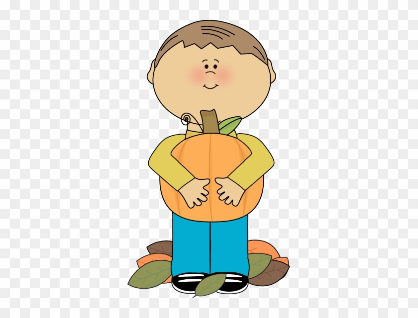 Pumpkin - Clipart - Boy With A Pumpkin #70636