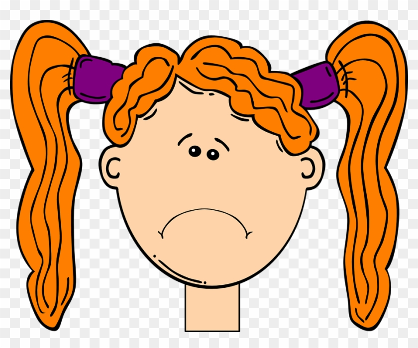 Winsome Design Sad Face Clipart Redhead Child Head - Sad Girl Face Clip Art #71956