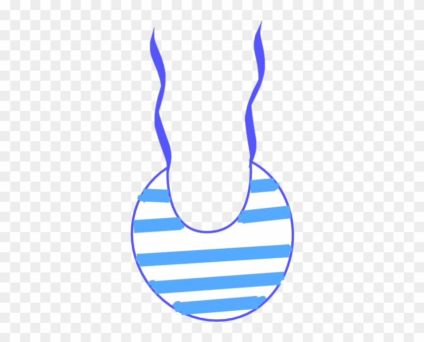 Blue White Striped Bib Clip Art At Clker - Bib Clip Art #73238