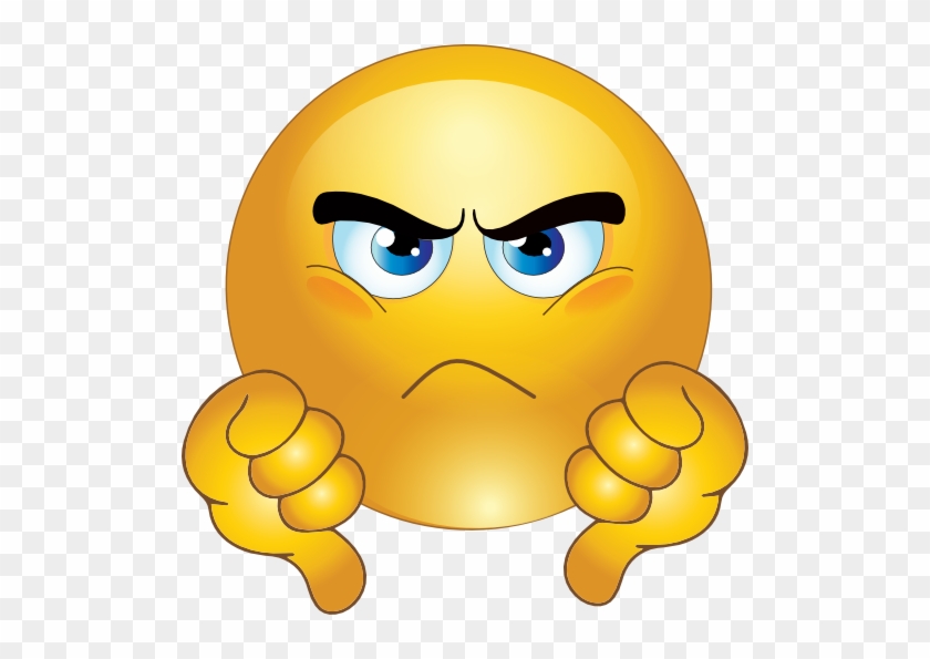 Annoyed Smiley Emoticon Clipart Royalty Free Public - Thumbs Down Emoji Transparent #74666