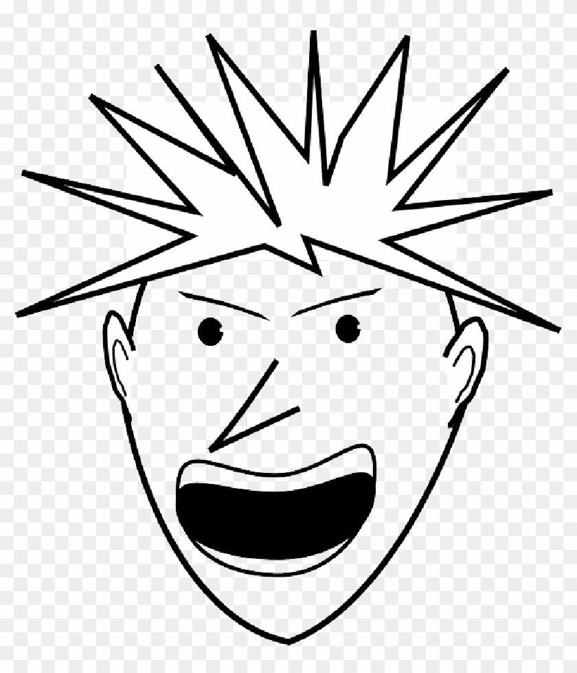 People Boy Man Angry Punk Face Person Clip Art Black And White Angry Free Transparent Png Clipart Images Download - gold punk face roblox