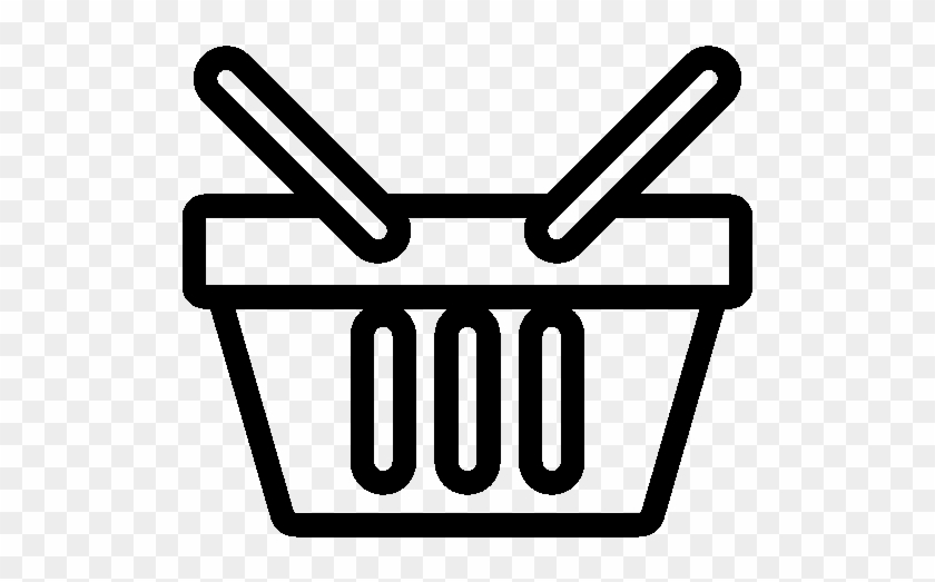 Pixel - Shopping Basket Black And White Clipart #429873