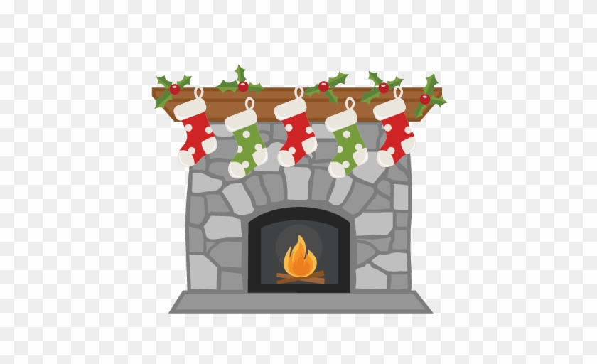 christmas stockings fireplace clipart