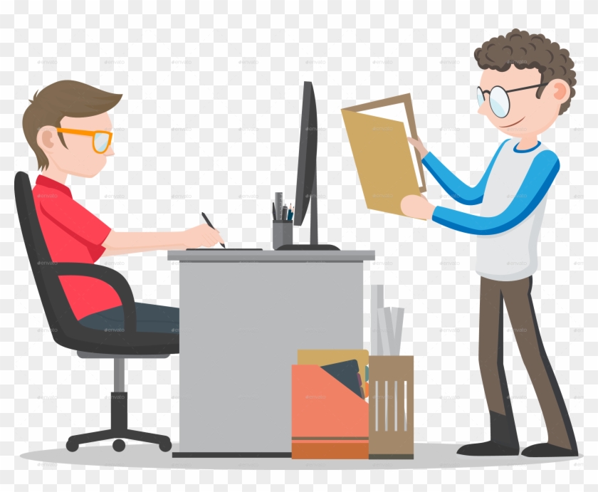 cartoon office workers clipart