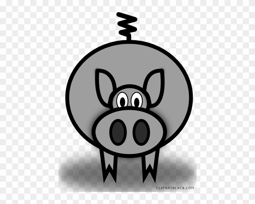 Grayscale Pig Animal Free Black White Clipart Images - Pig Clip Art #434717