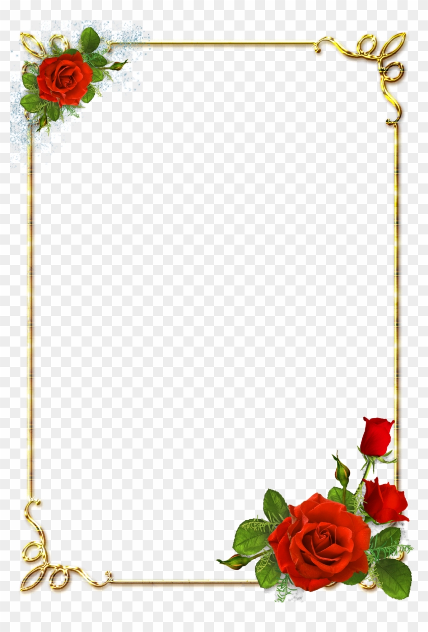 Decorative Rose Frame Png Clip Art Image Floral Border Design Wedding ...