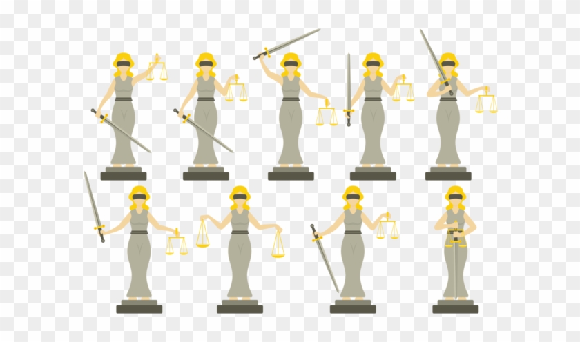 Lady Justice Illustration In Flat Design Style - Figurine #441072